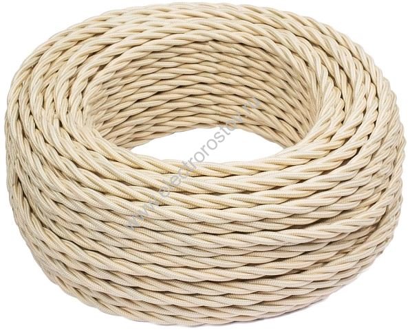 Витой провод 2*2,5, песочное золото, матовый 150м