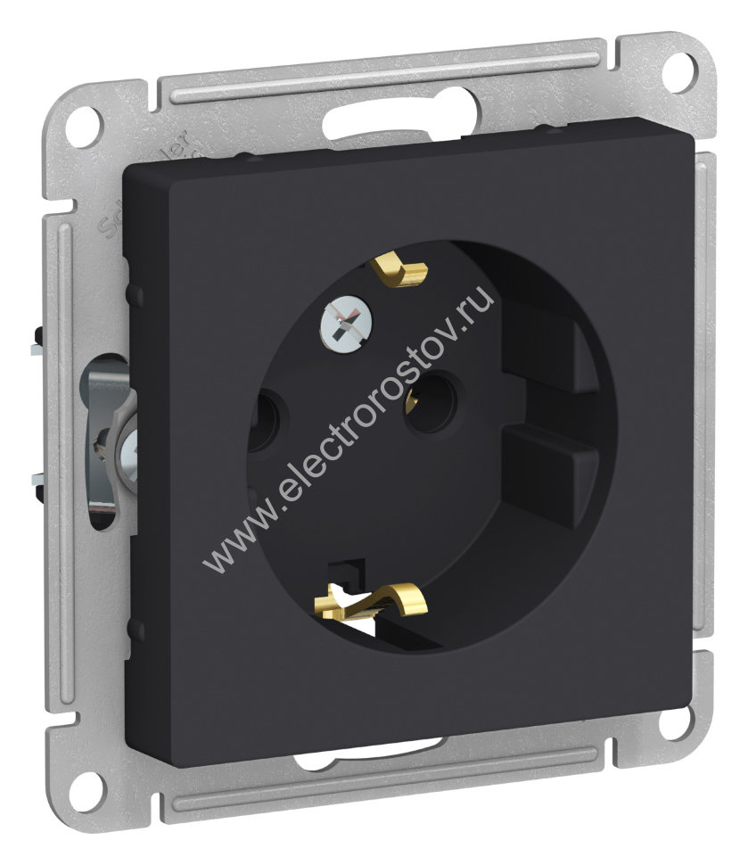 AtlasDesign Карбон Розетка 1-ая с/з Schneider Electric