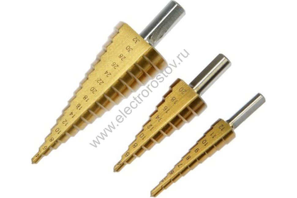 Набор сверл ступенчатых (4-20мм, 4-32мм, 4-12мм) WORK ZONE/Big macca