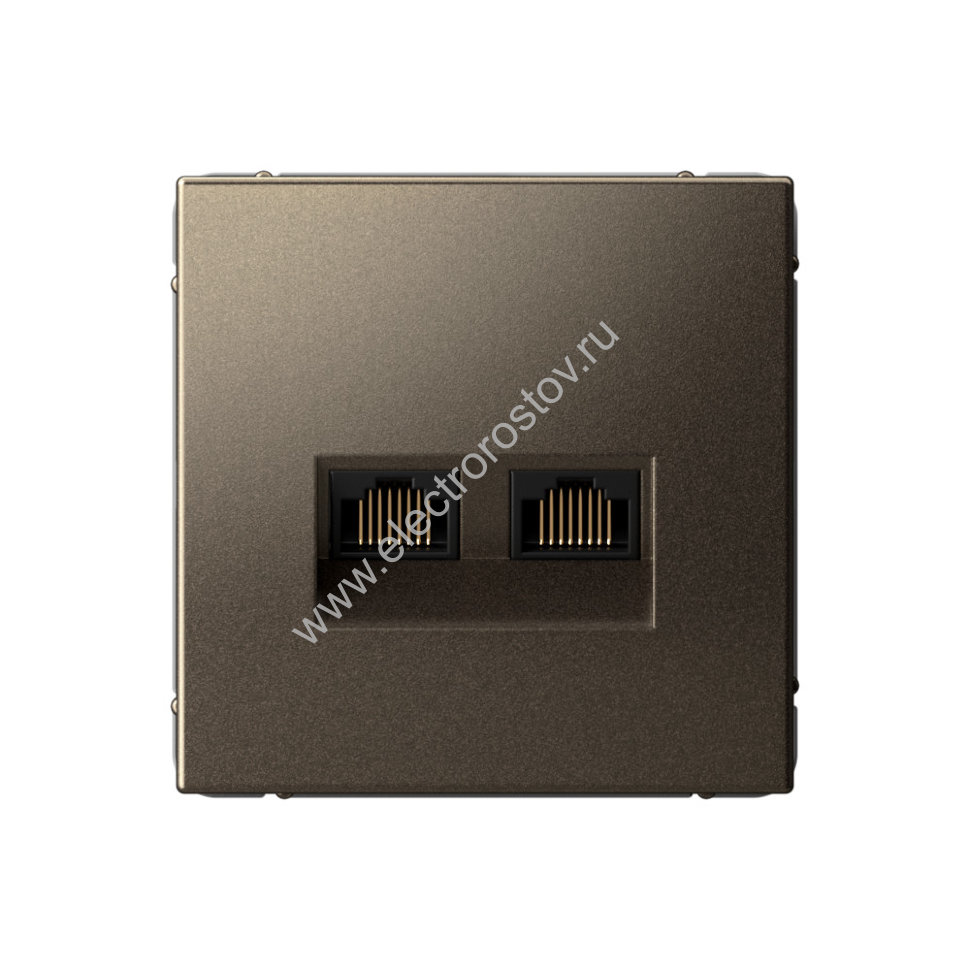 Systeme Electric ArtGallery Мокко Розетка двойная компьютерная RJ45+RJ45, кат.6А, механизм