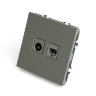 STEKKER Эмили Платиново-серый, soft touch Розетка TV + компьютерная RJ-45