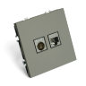 STEKKER Эмили Платиново-серый, soft touch Розетка TV + компьютерная RJ-45