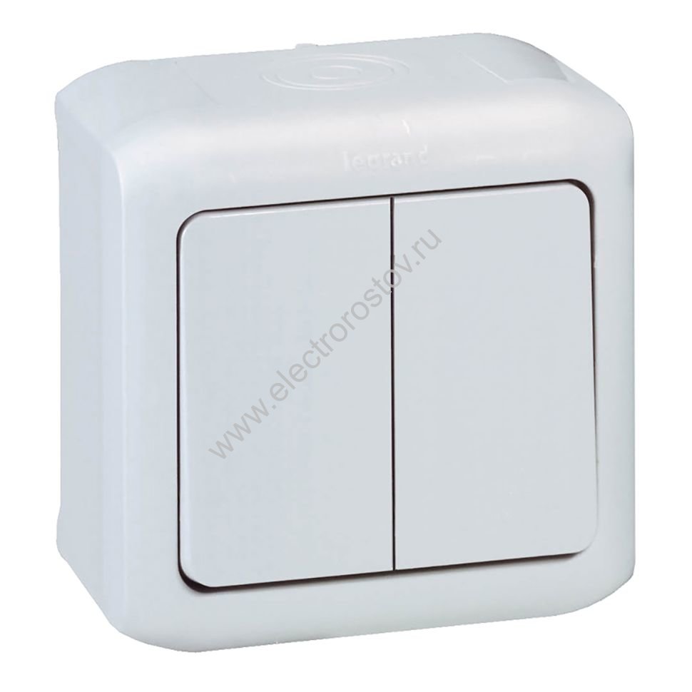 Quteo Белый IP44 Переключатель 2-клавишный Legrand