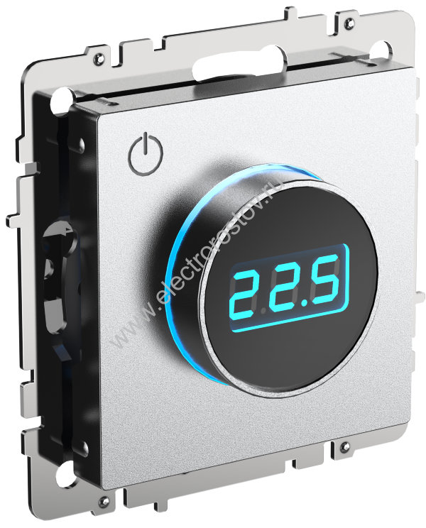 IEK BRITE BASE Алюминий Термостат электронный с инд. ТС10-1-БрА (терморегулятор)
