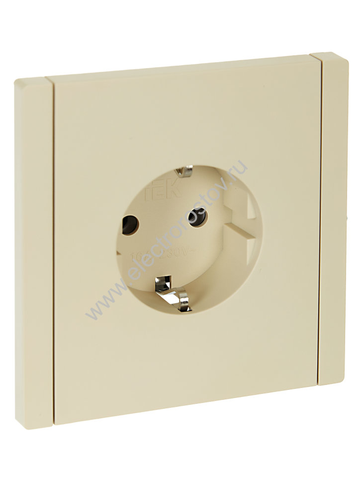 IEK FORTE&PIANO Ваниль Розетка с/з безвинтовое крепление 16А FP414