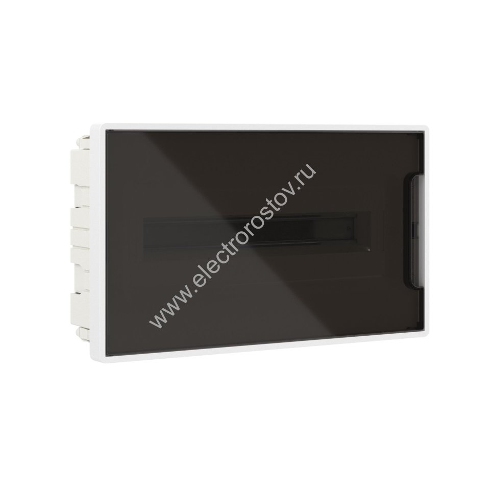 Щиток 18 мод встраиваемый ФРЕЙМ, белый, с тонированной дверцей, с 2  шинами PEN на 8 и 10 отв.