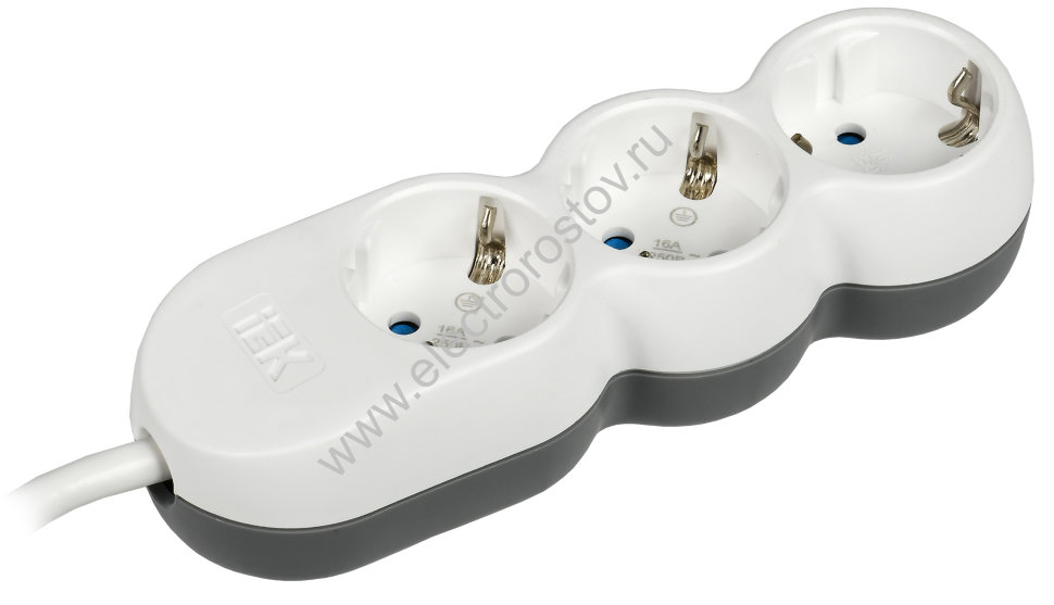 Удлинитель 1.5м 3 розетки, 16А/3.5кВт, с заземлениемПВС 3х1,5 IEK