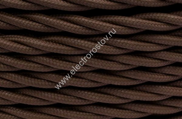 Витой провод 2*0,75, коричневый, матовый 10м