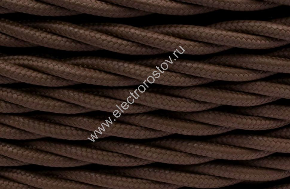 Витой провод 2*0,75, коричневый, матовый 10м