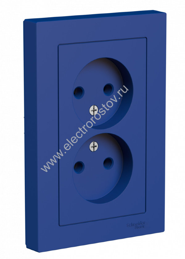 AtlasDesign Аквамарин Розетка 2-ая без заземления, в сборе Schneider Electric