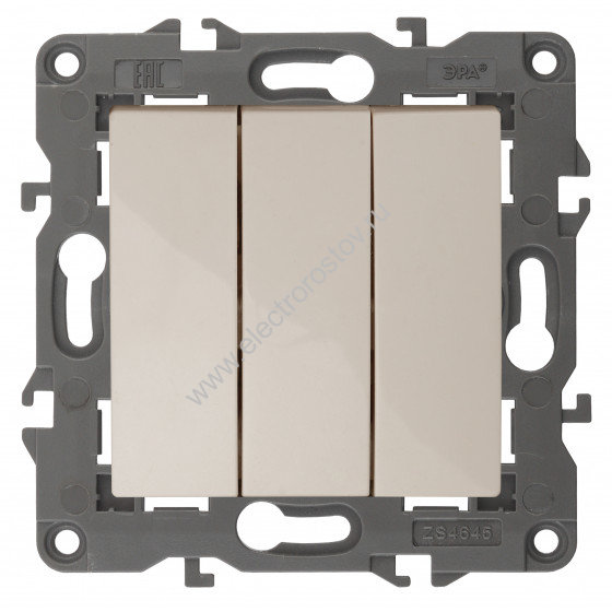 Elegance Слоновая кость Выключатель трехклавишный ЭРА