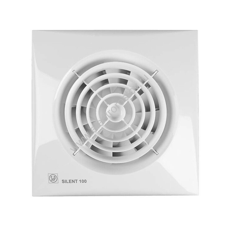 Вентилятор 100мм белый 95м³/ч, 8 Вт, с клапаном (малошумный) Soler&Palau