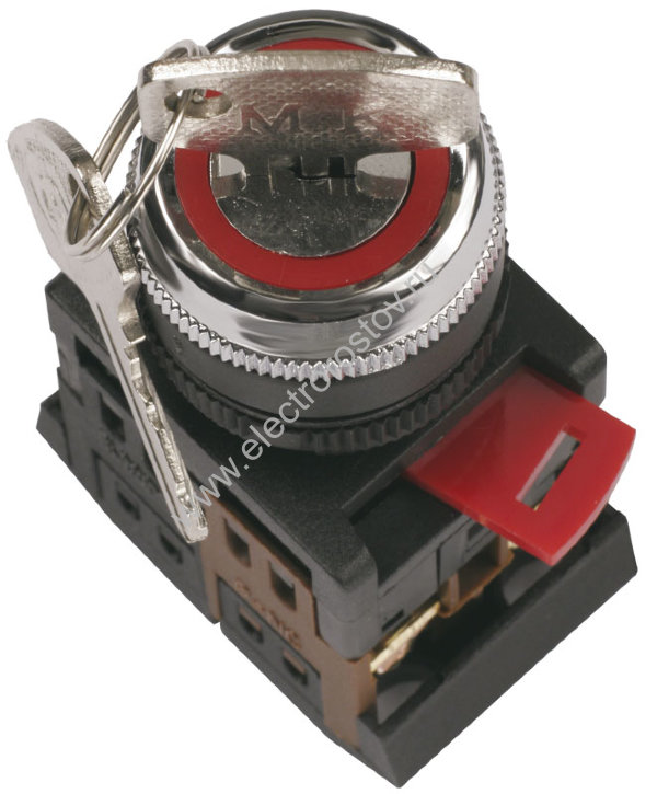 Переключатель АKS-22 с ключом на 2 фиксир.положения I-O 1з+1р IEK