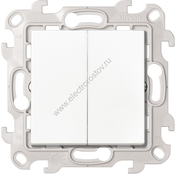 Simon 24 Белый Выключатель кнопочный 2-клавишный Simon