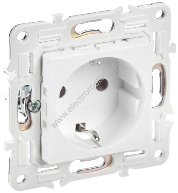 IEK SKANDY Арктический белый Розетка с/з без защитных шторок 16А SK-R05W