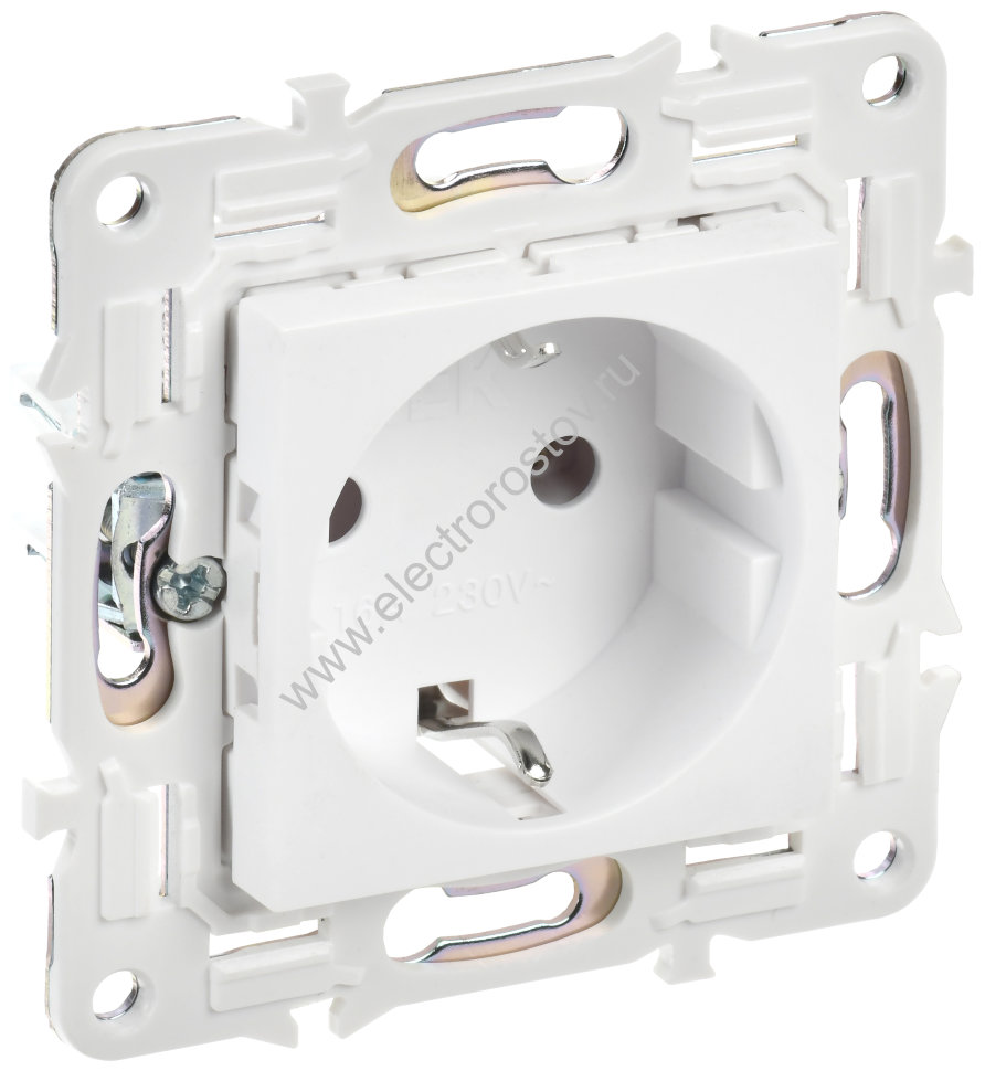 IEK SKANDY Арктический белый Розетка с/з без защитных шторок 16А SK-R05W