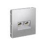 Systeme Electric ArtGallery Алюминий Розетка двойная компьютерная RJ45+RJ45, кат. 5е, механизм