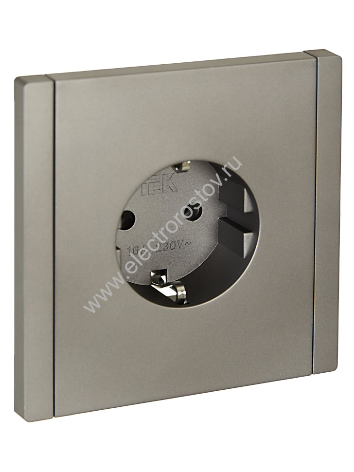 IEK FORTE&PIANO Сталь Розетка с/з безвинтовое крепление 16А FP514