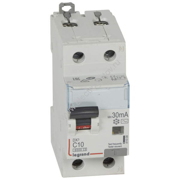 DX3 Автоматический выключатель диф. тока (АВДТ) 1P+N С10 30мA АС Legrand