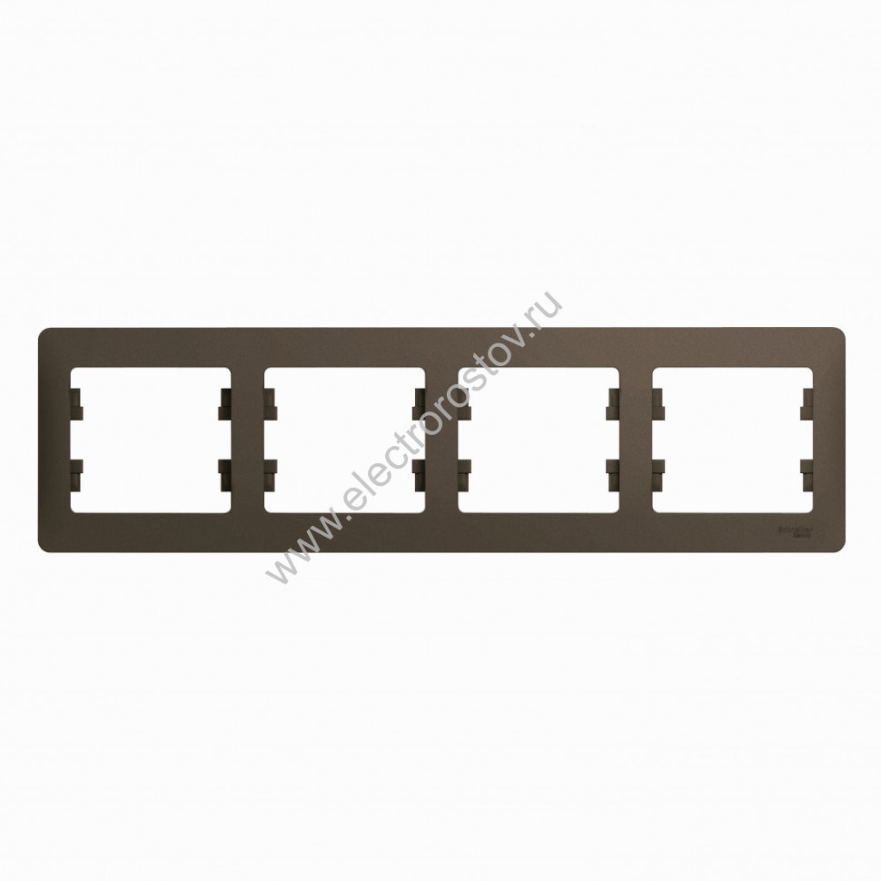 Glossa Шоколад Рамка 4-ая горизонтальная Schneider Electric
