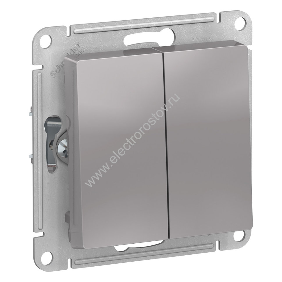 AtlasDesign Алюминий Переключатель 2-клавишный Schneider Electric