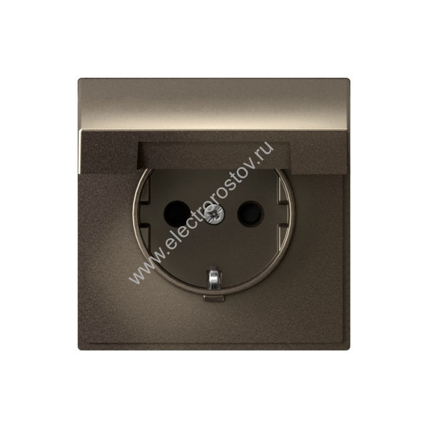Systeme Electric ArtGallery Мокко Розетка с заземл. со шторк. с крышкой, 16А, IP20, механизм