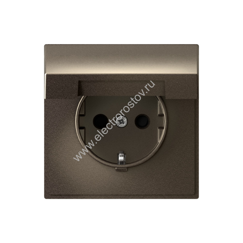 Systeme Electric ArtGallery Мокко Розетка с заземл. со шторк. с крышкой, 16А, IP20, механизм