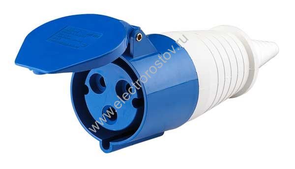 Розетка переносная 213 2P+PE 16A 220В IP44 TDM