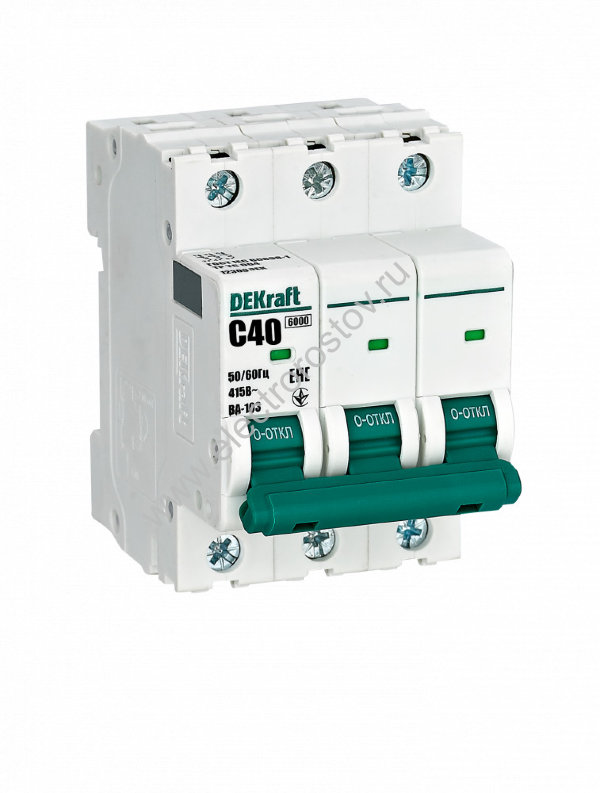 ВА-103 Автоматический выключатель 3P C40 6кА DEKraft