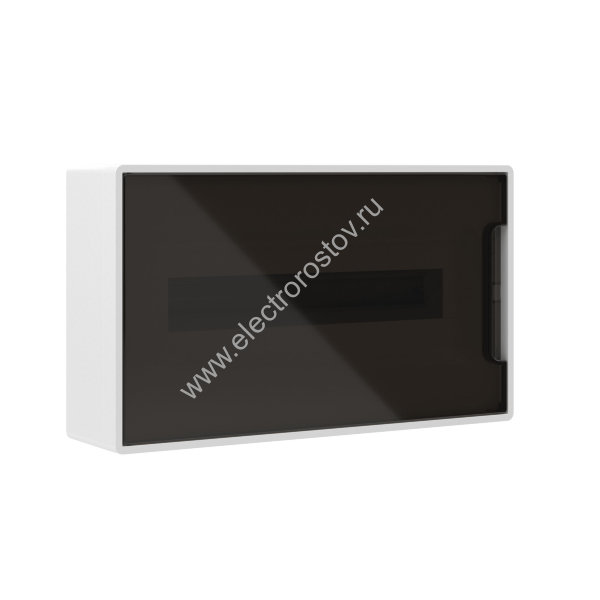 Щиток 18 мод настенный ФРЕЙМ, белый, с тонированной дверцей, с 2 шинами  PEN на 8 и 10 отв.