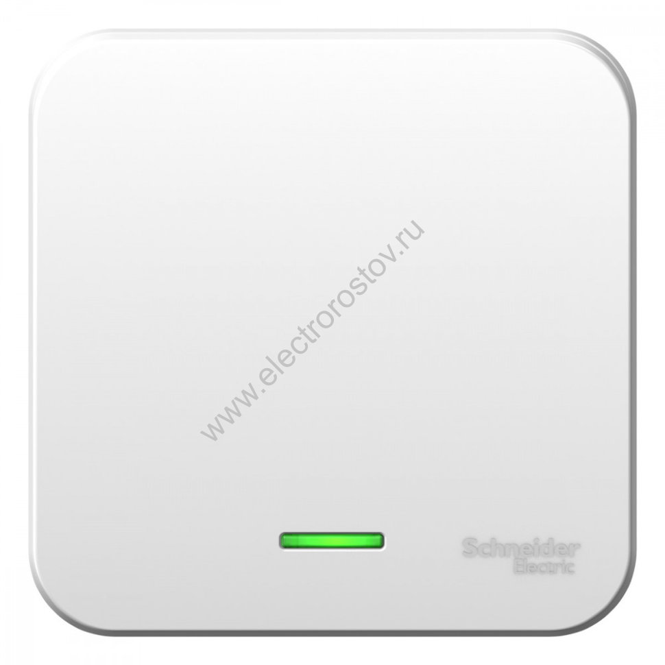 Blanca наруж Белый Выключатель 1-клавишный с подсветкой 10А, 250B, изолир. пластина Schneider Electr