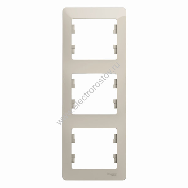 Glossa Молочный Рамка 3-ая вертикальная Schneider Electric