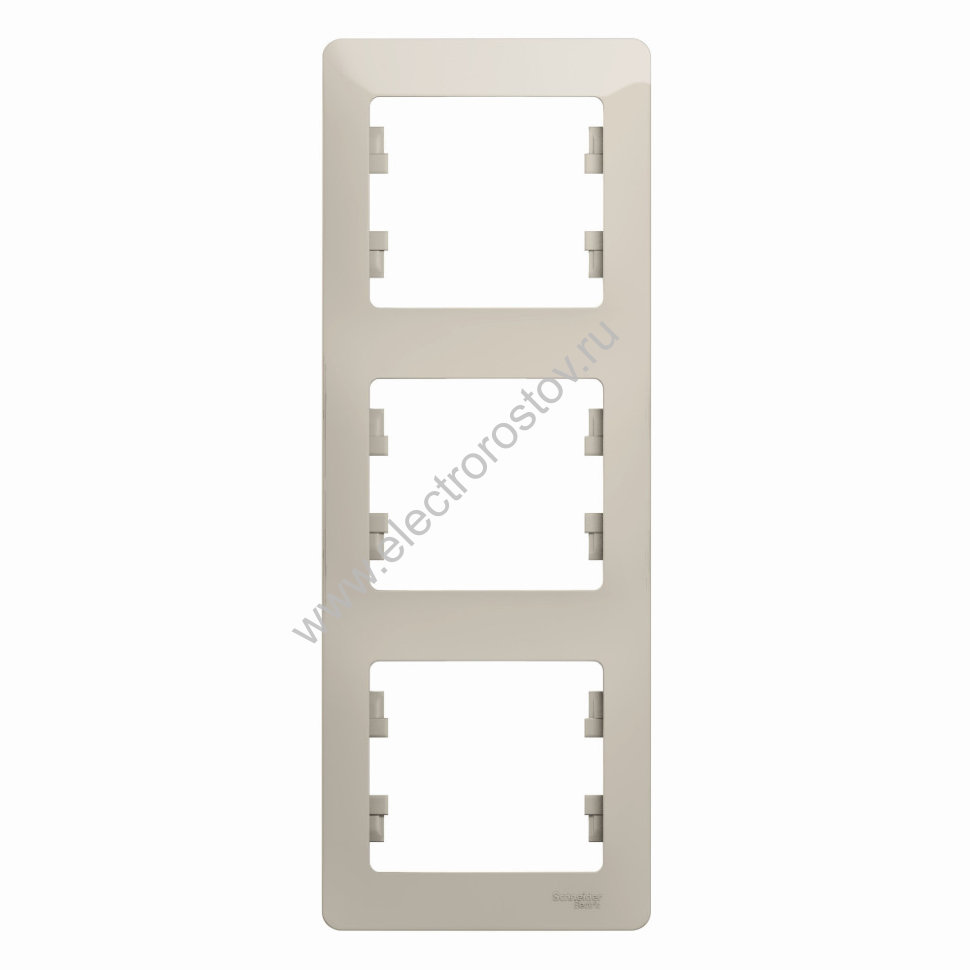 Glossa Молочный Рамка 3-ая вертикальная Schneider Electric