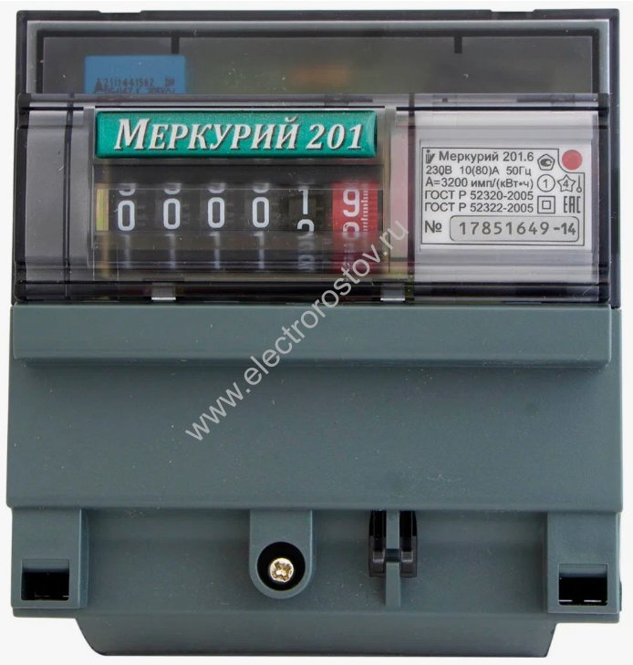 Счетчик электроэнергии 1Ф Меркурий-201.6