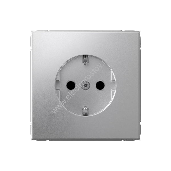 Systeme Electric ArtGallery Алюминий Розетка с заземлением со шторками, 16А, механизм