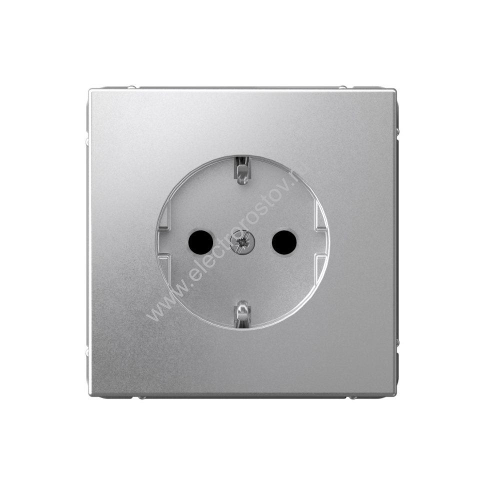 Systeme Electric ArtGallery Алюминий Розетка с заземлением со шторками, 16А, механизм