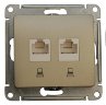 Glossa Титан Розетка компьютерная 2-ая RJ45, кат. 5e Schneider Electric