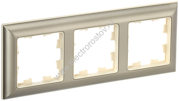 IEK BRITE DECOR Шампань/беж 3D-форма Рамка 3-м РУ-3-Бр