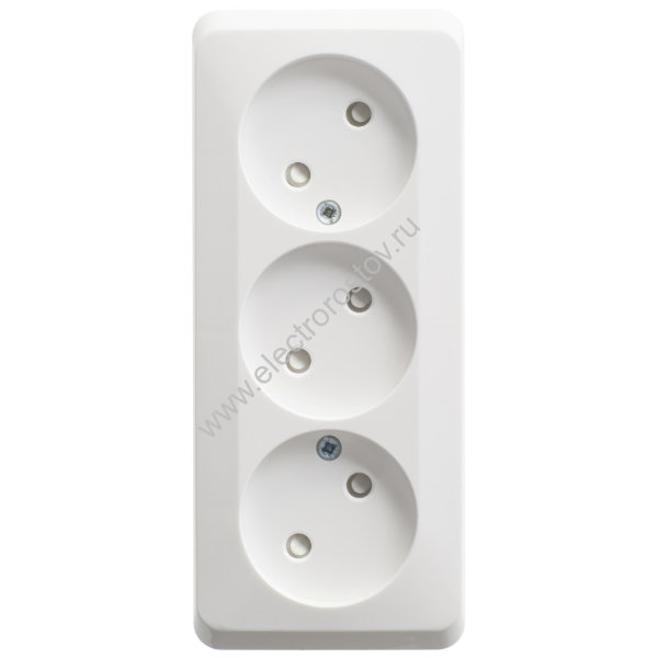 Этюд Белый Розетка 3-ая б/з со шторками Schneider Electric