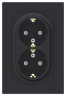 AtlasDesign Карбон Розетка 2-ая с/з со шторками, в сборе Schneider Electric