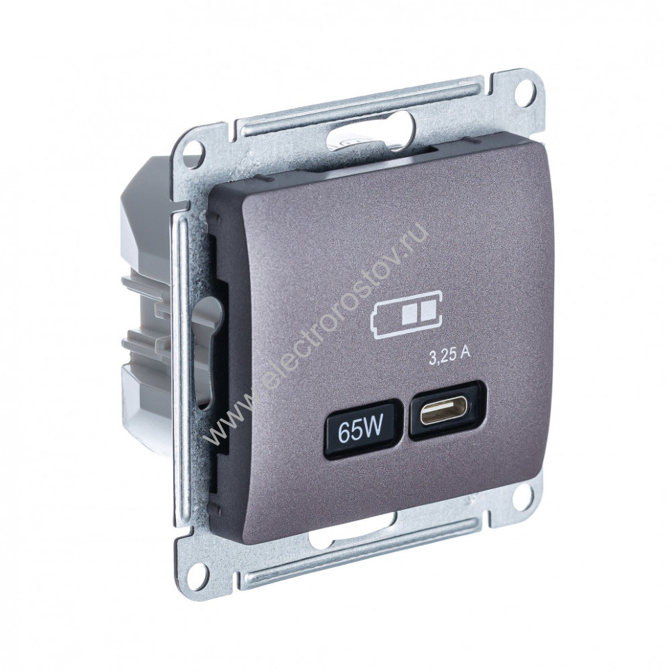 Glossa Сиреневый туман Розетка USB C, 65Вт; 5-20В/3,25А Schneider Electric