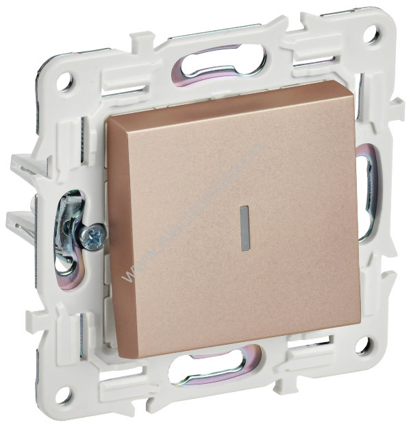 IEK SKANDY Песочный Выключатель 1-клавишный проходной с индикацией 10А SK-V08Sa