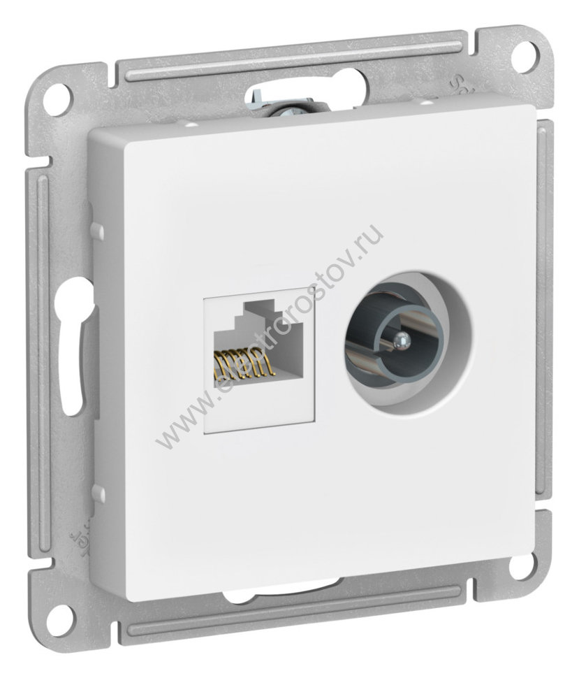 AtlasDesign Лотос Розетка двойная комп+ТВ, RJ45+TV, кат. 5e Schneider Electric