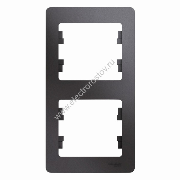 Glossa Графит Рамка 2-ая вертикальная Schneider Electric