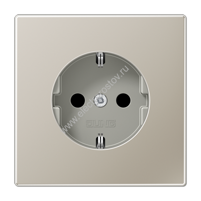 LS 990 Нержавеющая сталь Розетка с/з безвинт. зажим JUNG