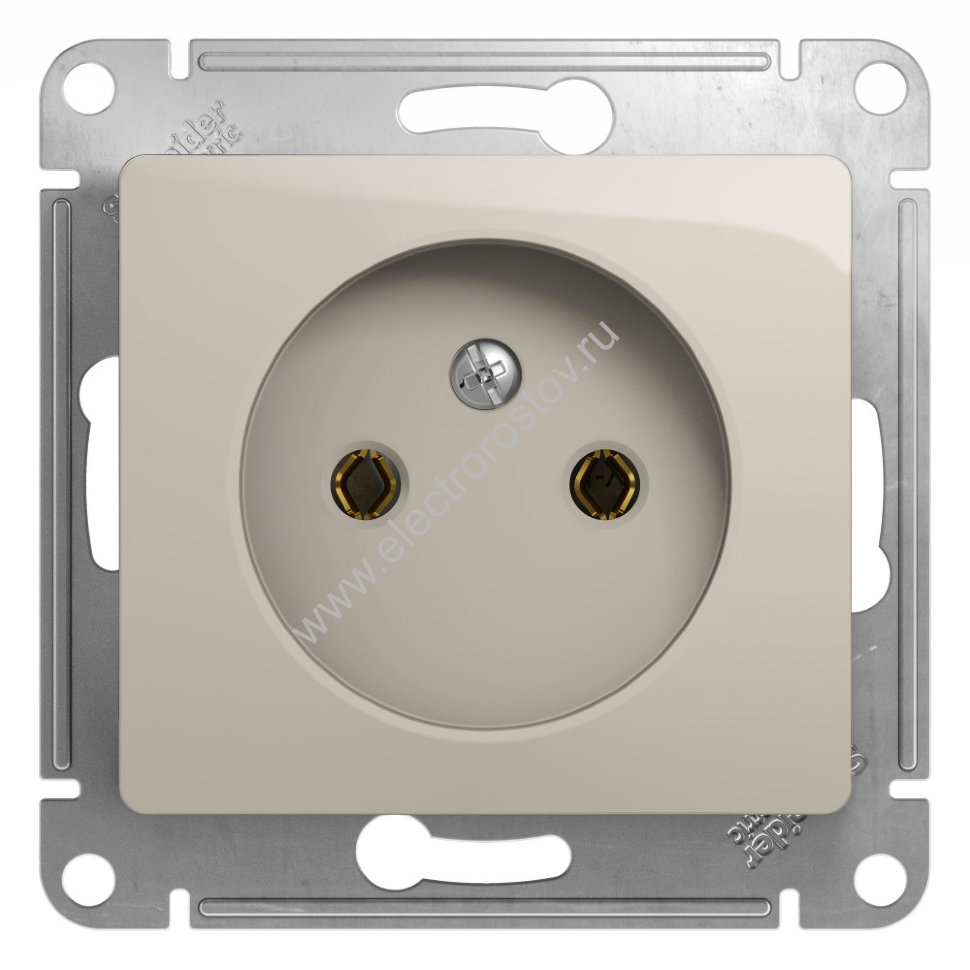 Glossa Молочный Розетка 1-ая без заземления Schneider Electric