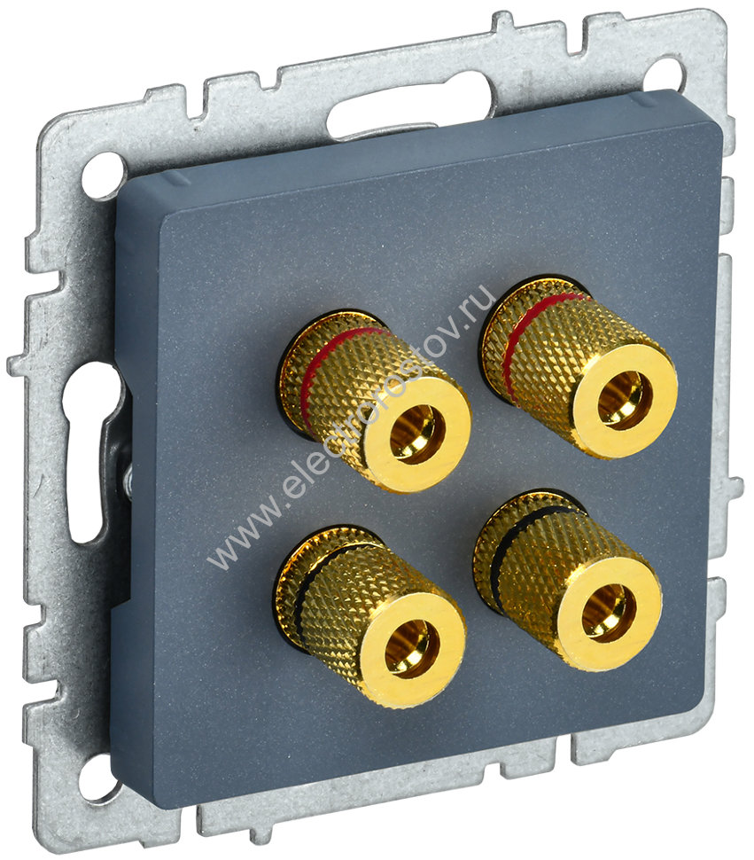 IEK BRITE BASE Маренго Аудиорозетка 4-м РА10-БрМ