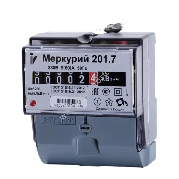Счетчик электроэнергии 1Ф Меркурий-201.7