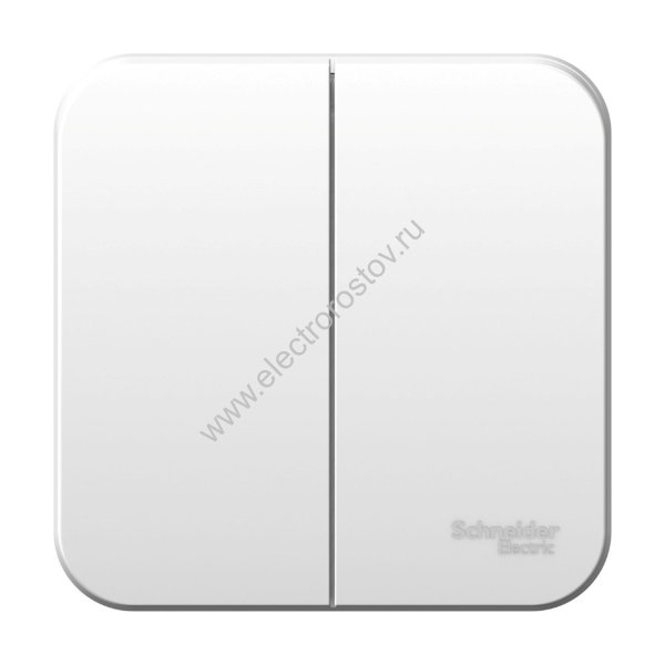 Blanca наруж Белый Выключатель 2-клавишный 10А, 250B, изолир. пластина Schneider Electric