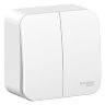 Blanca наруж Белый Выключатель 2-клавишный 10А, 250B, изолир. пластина Schneider Electric